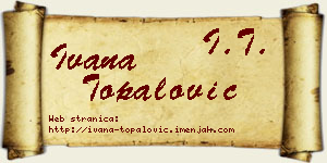 Ivana Topalović vizit kartica